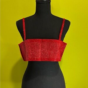 Da Veamor Red Rhinestone Bandeau Top NWT Size Medium